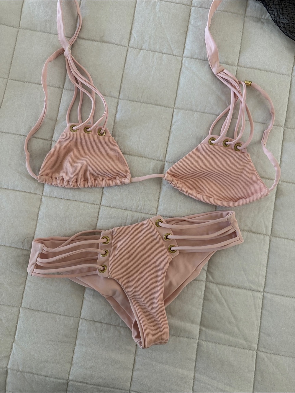 Beach Bunny Blush Pink Strappy One-Piece Swimsuit